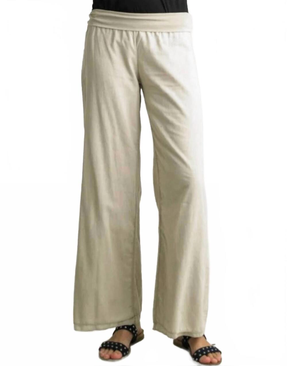 NEW TEMPO PARIS cotton palazzo pants in beige